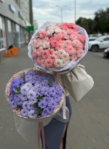 Букет из 15 розовых хризантем от интернет-магазина цветов в 