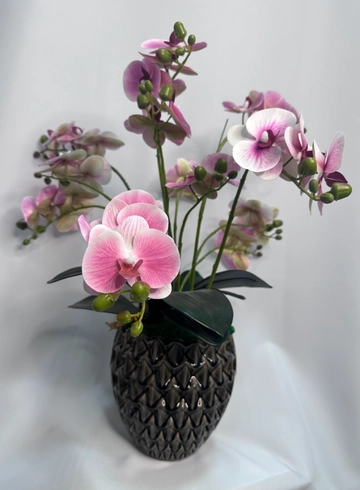 Стильная композиция из орхидеи в кашпо &laquo;Блаженство&raquo; от интернет-магазина цветов в 