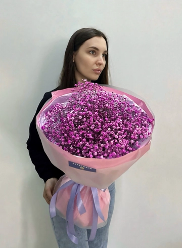 Монобукет из гипсофилы «Pink» от интернет-магазина цветов в 