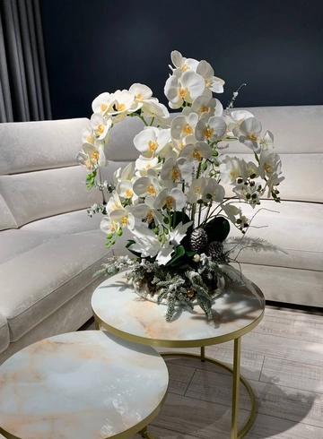 Интерьерная композиция в кашпо &laquo;Белая орхидея&raquo; от интернет-магазина цветов в 