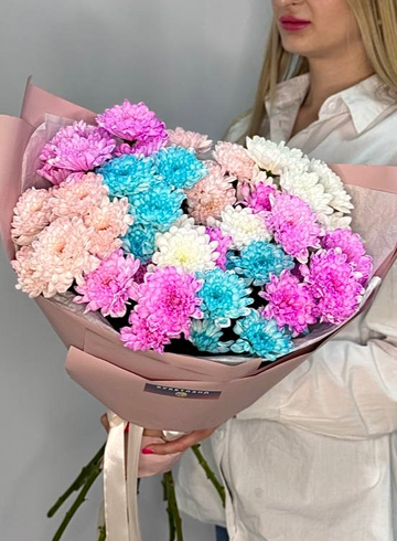 Букет из хризантемы &laquo;Зефирка&raquo; от интернет-магазина цветов в 