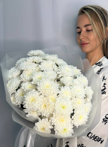 Букет из белых хризантем &laquo;Мой ангел&raquo;  от интернет-магазина цветов в 