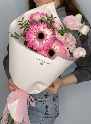 Букет с герберами &laquo;Розовое восхищение&raquo; от интернет-магазина цветов в 