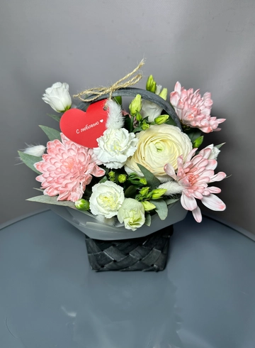 Мини Корзина с цветами &laquo;Желание&raquo; от интернет-магазина цветов в 