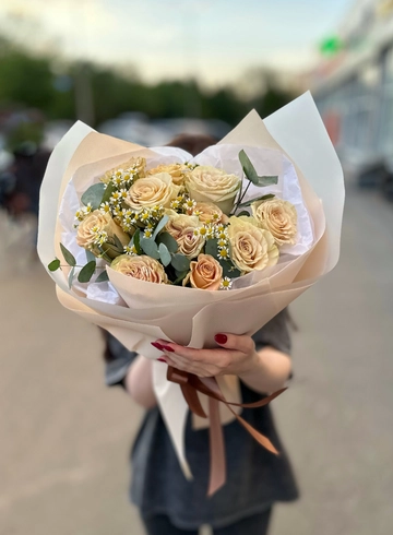 Mini Букет из роз сорт Кения «Ванильное мороженное» от интернет-магазина цветов в 