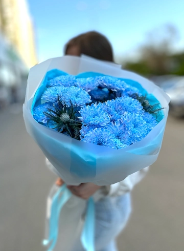 Букет из хризантем &laquo;Мальвина&raquo; от интернет-магазина цветов в 