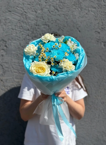 Букет на 1 сентября &laquo;Голубая глазурь&raquo; от интернет-магазина цветов в 